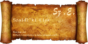 Szalóki Elek névjegykártya